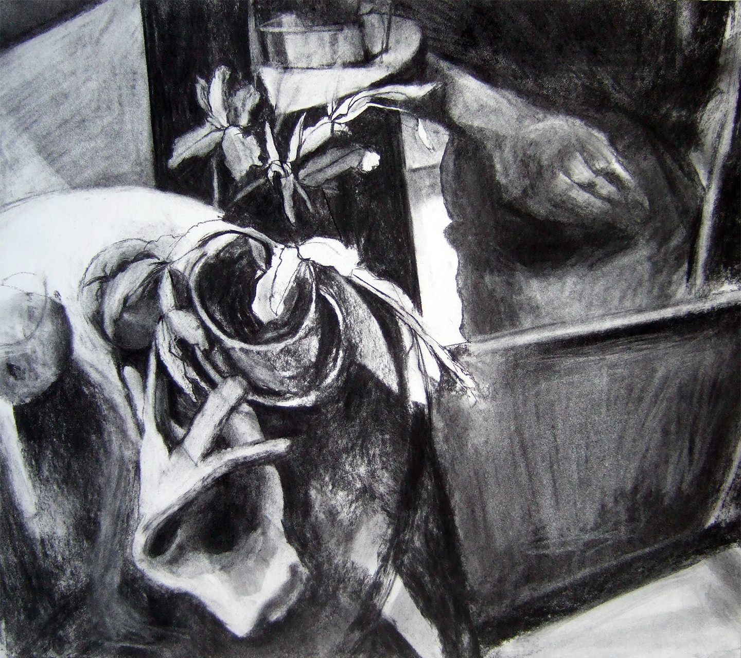 Still Life by Eleanor Bowen (charcoal on paper)